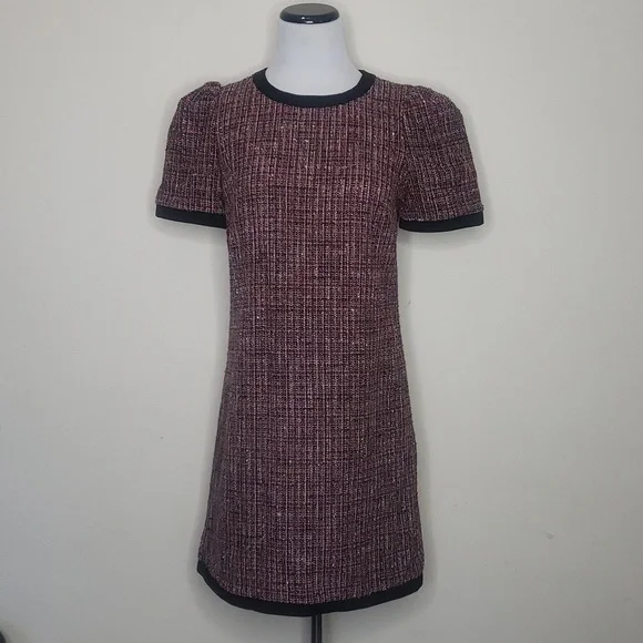 Kate spade puff sleeve tweed dress deals